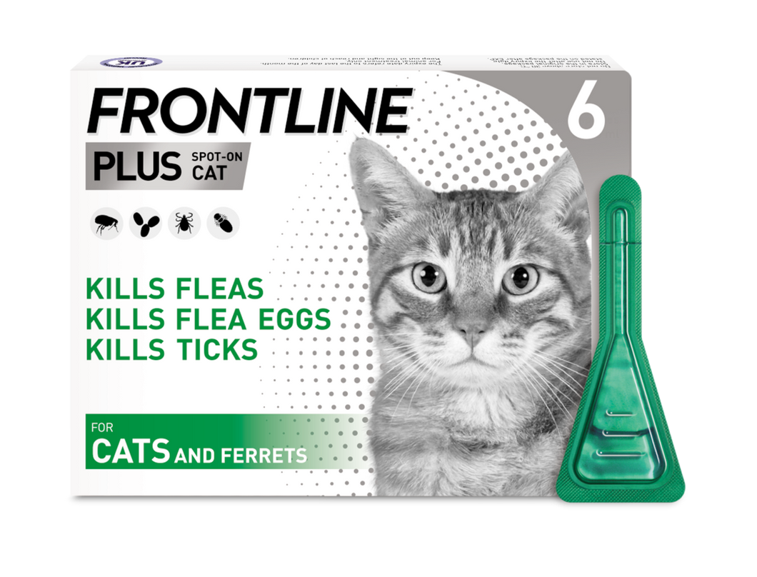 【外國正貨】FRONTLINE Plus 貓用殺蚤除牛蜱滴頸劑 6支裝